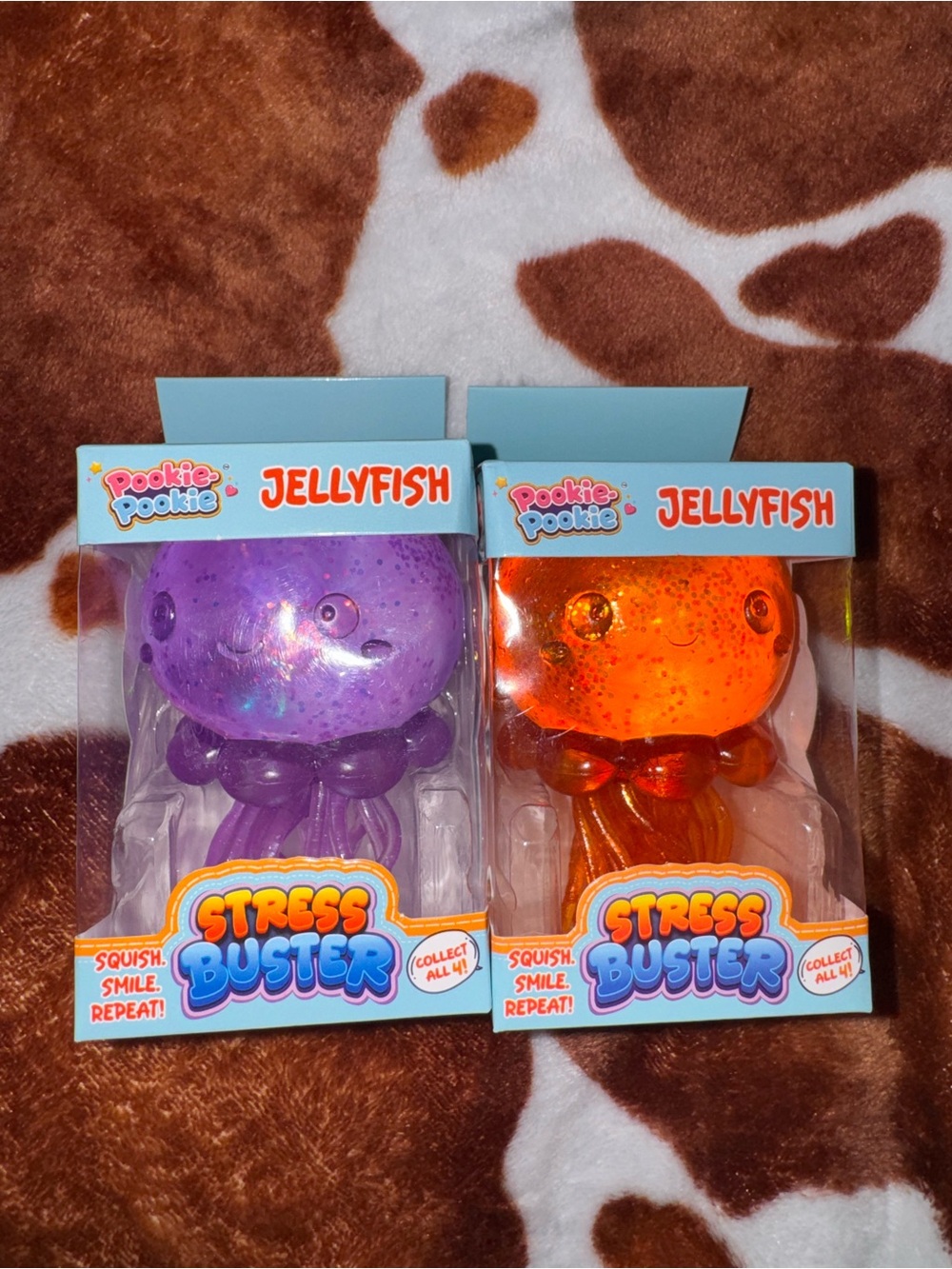 Set of 2 Jellyfish Stress Buster - Purple and Orange